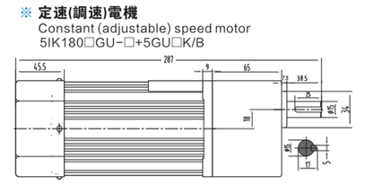 180W調(diào)速電機(jī)（5IK180GU-SF）